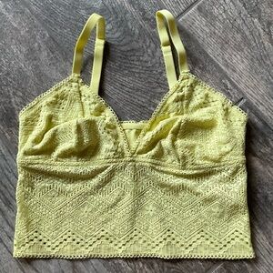 New Auden Lace Bralette Cami. Size M Lime. Adjustable straps.